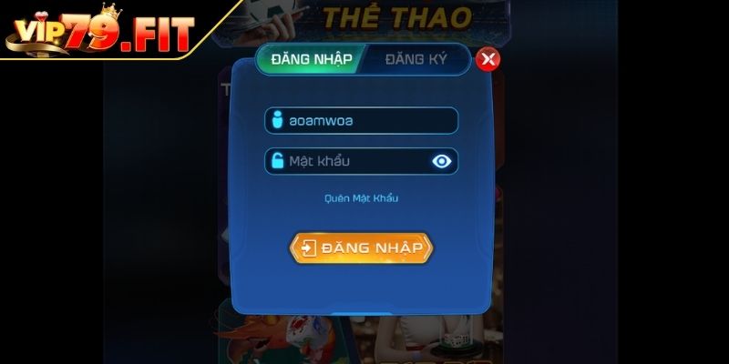 Tìm và chọn nút Login