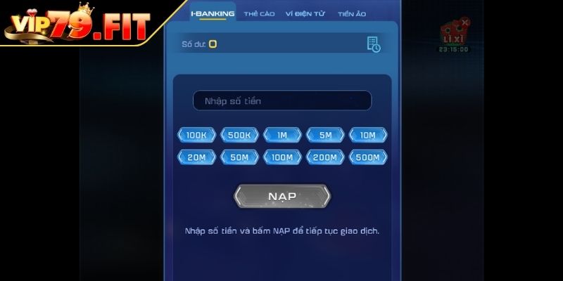 Giao dịch và nạp rút
